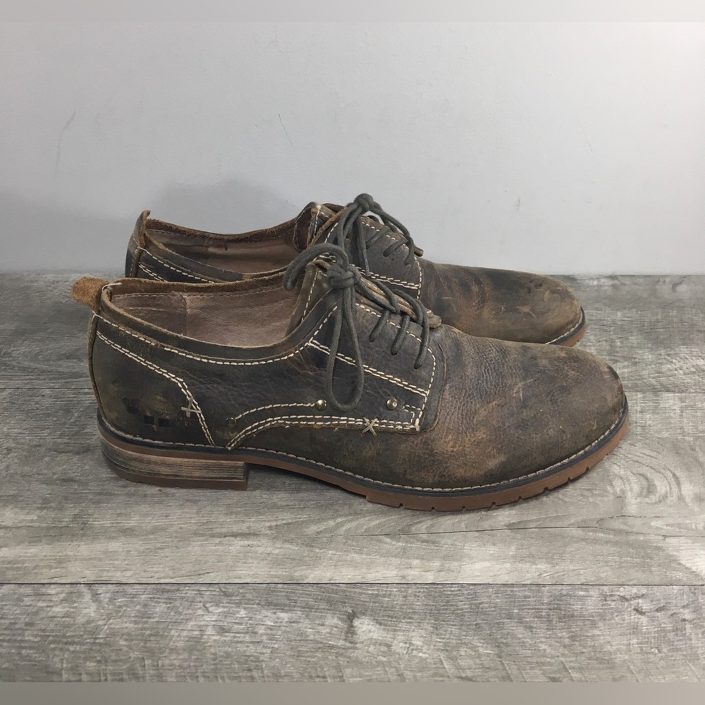 Bed Stu Mens Dupont Distressed Leather Derby Lace up Shoes Oxfords Size 9.5